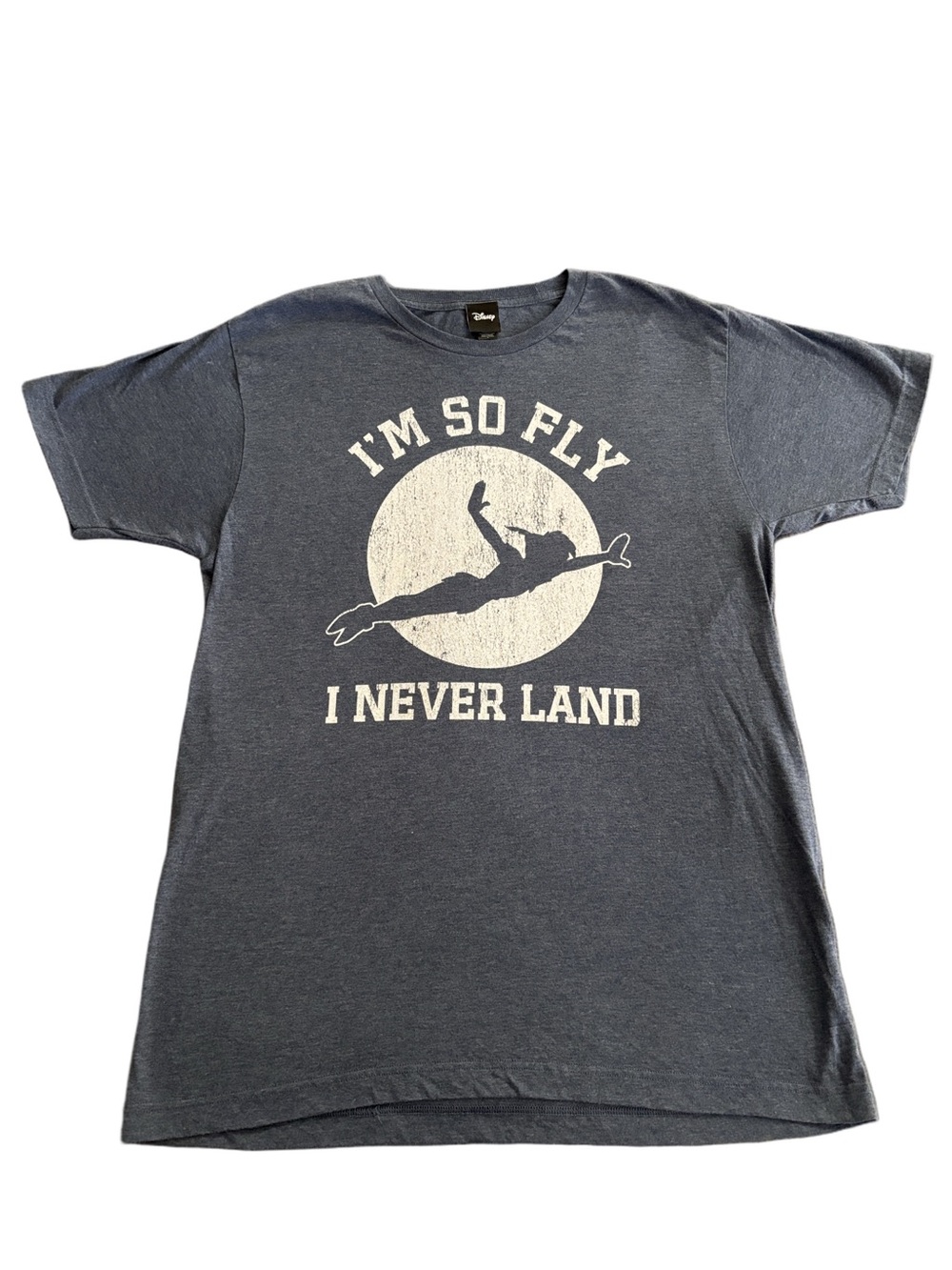 Disney Peter Pan I’m So Fly I Never Land Graphic Tee Blue Size Large